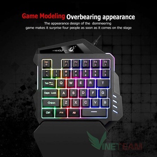 Bàn Phím Bán Cơ 1 Tay Free Wolf K13 Gaming Bàn Phím Cho PUBG OW LOL 35 Phím -DC3442