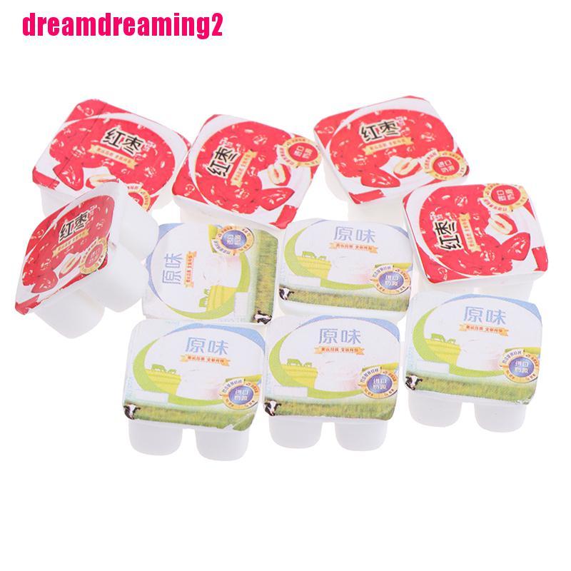 Bộ 10 Hộp Sữa Chua Đồ Chơi Mini Tỉ Lệ 1: 12