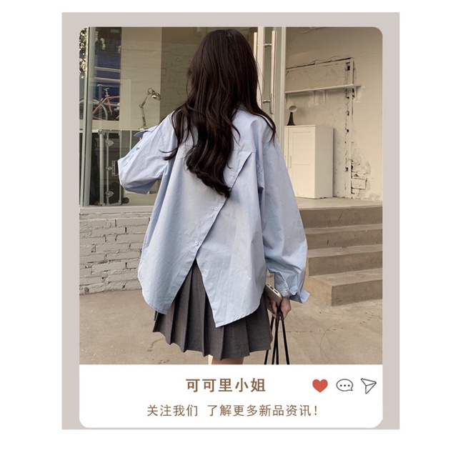Mẫu áo sơ mi thiết kế độc đáo xẻ tà lưng