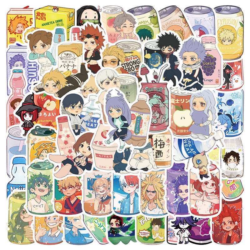 Tmdbyx Bộ 50 Miếng Dán Trang Trí Hình Nhân Vật Hoạt Hình My Hero Academia