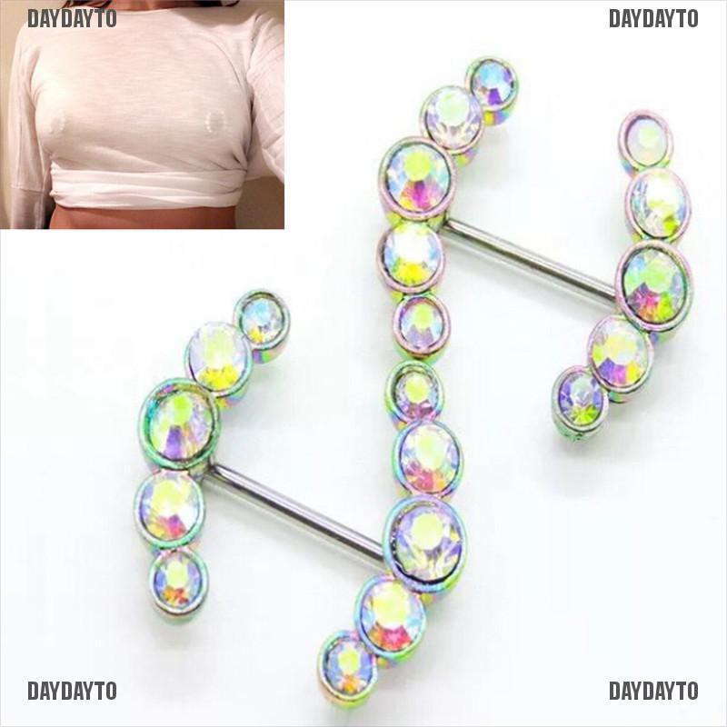 [DAYDAYTO] Khuyên Xỏ Nhũ Hoa Cơ Thể Bằng Thép Pha Lê Quyến Rũ