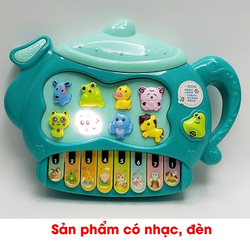 Đàn đồ chơi piano cho bé hình ấm trà có nhạc đèn tặng kèm 3 pin BBTOYS 95