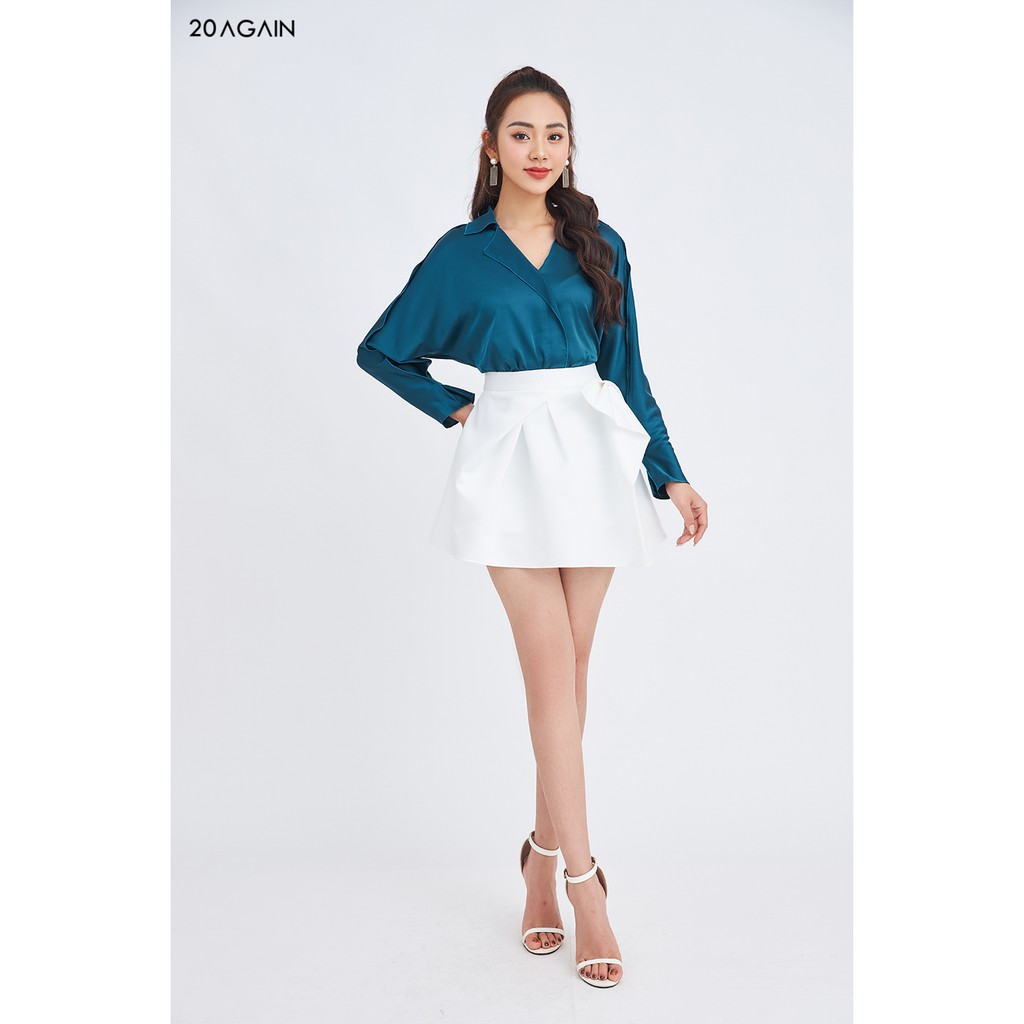 Chân váy A xếp nơ 1 bên 20Again JAA1332 | BigBuy360 - bigbuy360.vn
