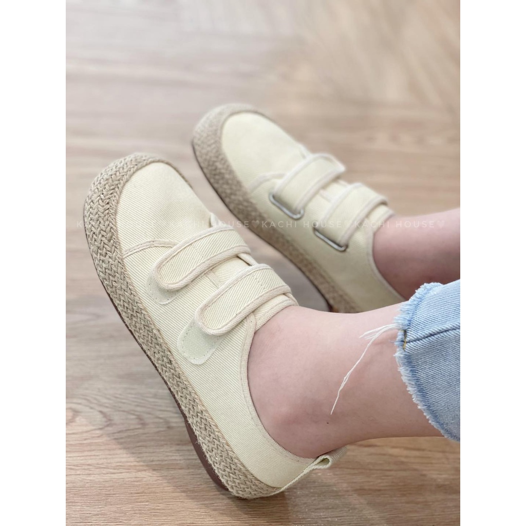 Bệt vải đế cói 2 quai dán 536-2- Kachi House