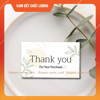 Thiệp cảm ơn khách hàng kích thước 9x5,5 cm dùng cho shop bán hàng