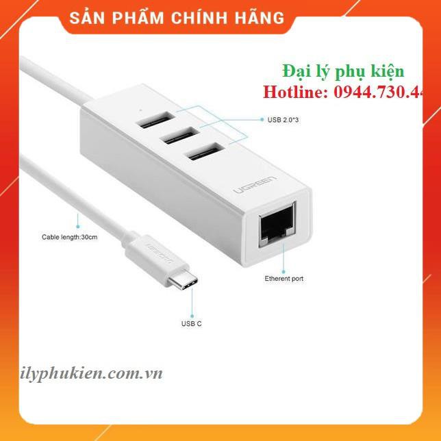 Cáp USBC ra 3 cổng USB và Lan Ugreen UGRÊEN 20792 dailyphukien