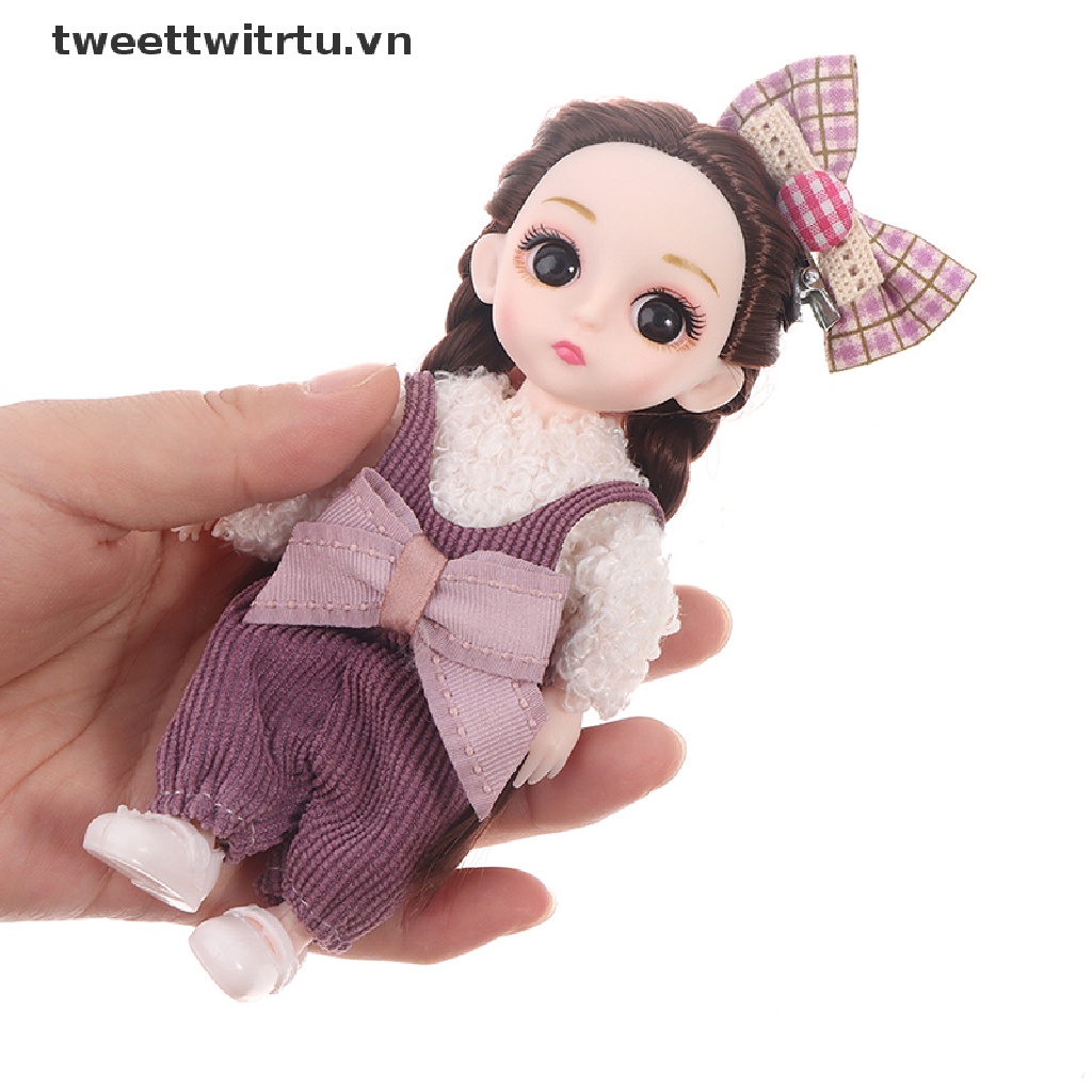 Búp Bê TRWITU 16cm Có Khớp Chuyển Động Kèm Quần Áo DIY Dành Cho Bé Gái