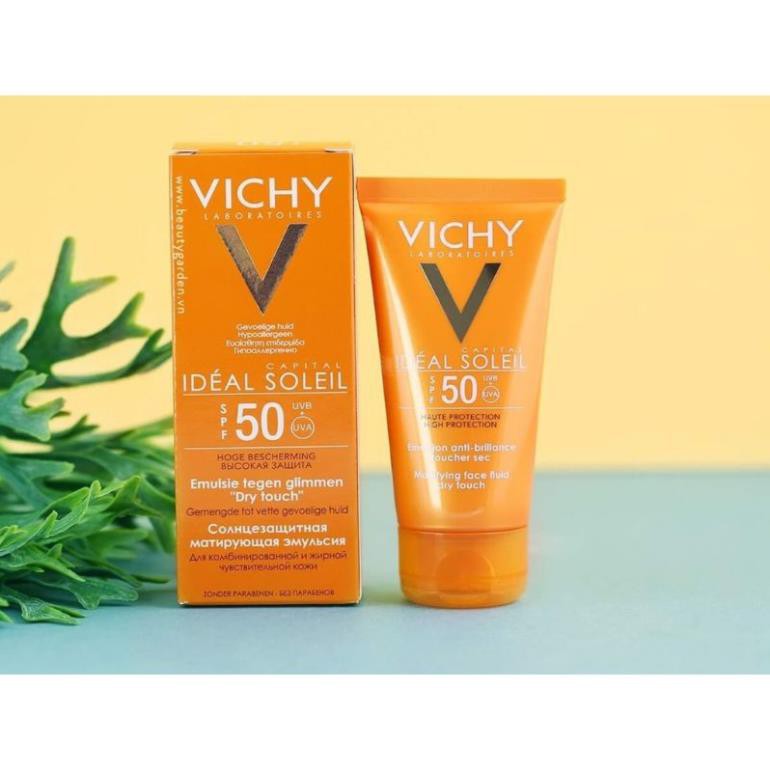 Kem Chống Nắng Không Gây Nhờn Rít Không Màu SPF50 Vichy Capital Soleil 50ml