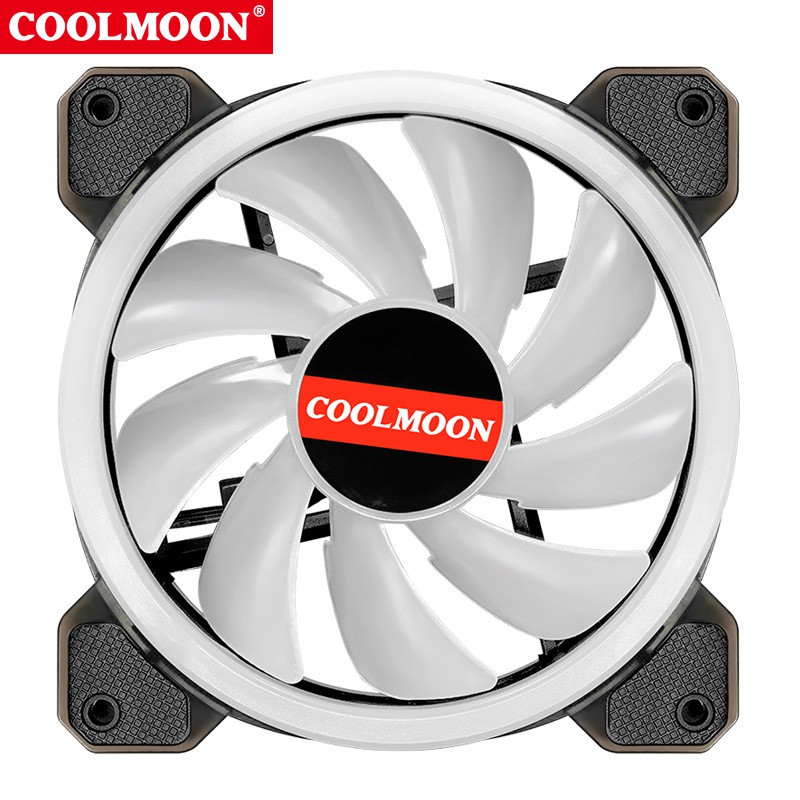 Quạt Tản Nhiệt, Fan Coolmoon V2 / Ver 2 Led RGB (Version 2021) - Kết Nối Hub Bán lẻ