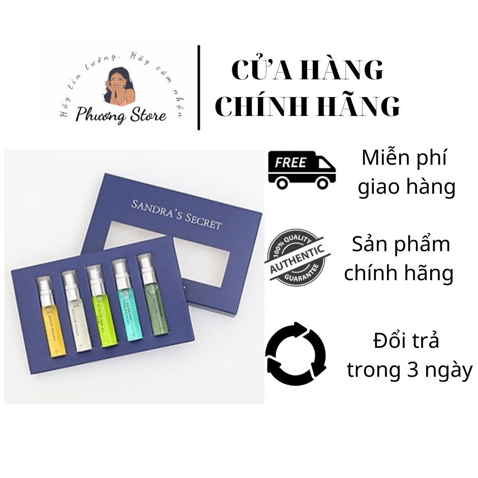 Set 5 chai nước hoa nam SANDRA SECRET FULL 5ml*5