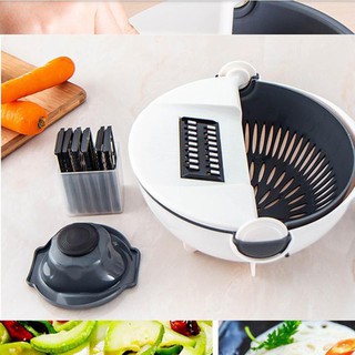 Bộ dụng cụ nạo rau củ đa năng kèm rổ đựng 7 in 1