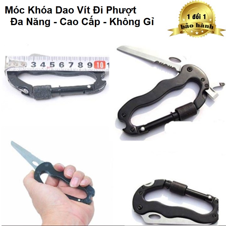 Móc Khóa Đa Năng 5in1 - Móc Khóa Dao Vít Inox Đi Phượt - Cao Cấp - Không Gỉ - Chuẩn Loại 1