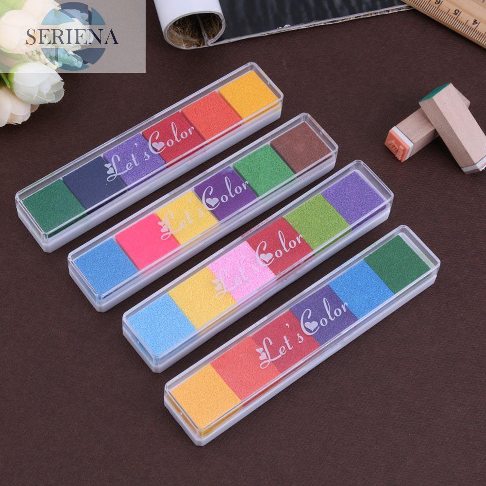 Hộp mực in dấu vân tay 6 màu tiện dụng