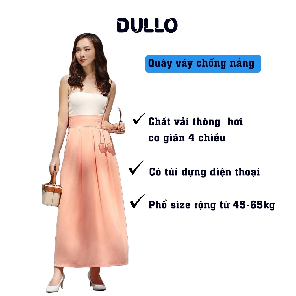Quây chống nắng, váy chống nắng DULLO chất vải thông hơi kim cương thoáng khí