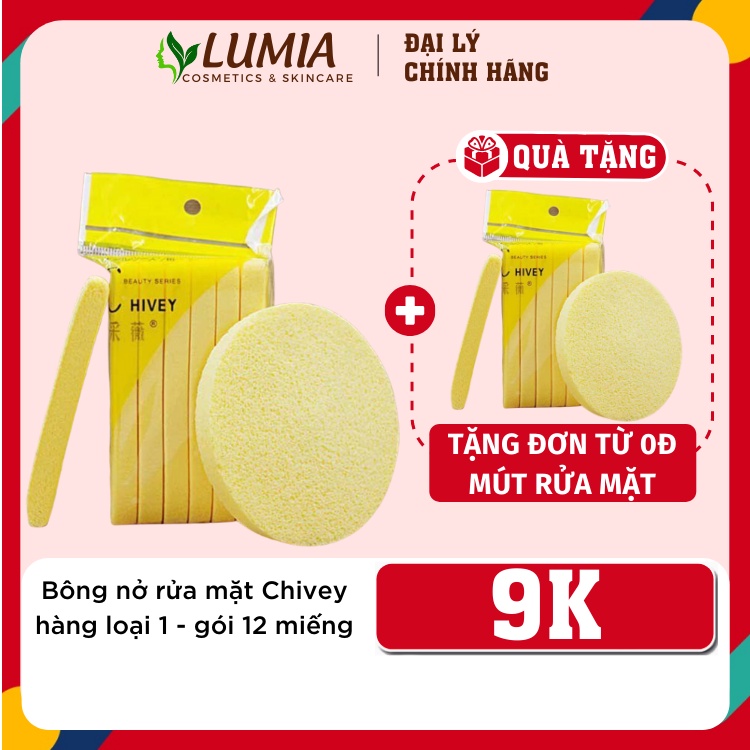 Mút Rửa Mặt Bọt Biển Chivey ( Gói 12 Thanh)