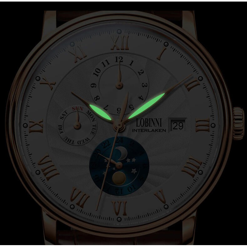 Đồng hồ nam chính hãng LOBINNI Ref.1023-1 (Phiên bản đặc biệt Limited) ,BH 24th,Kính sapphire,chống xước,Chống nước 50m