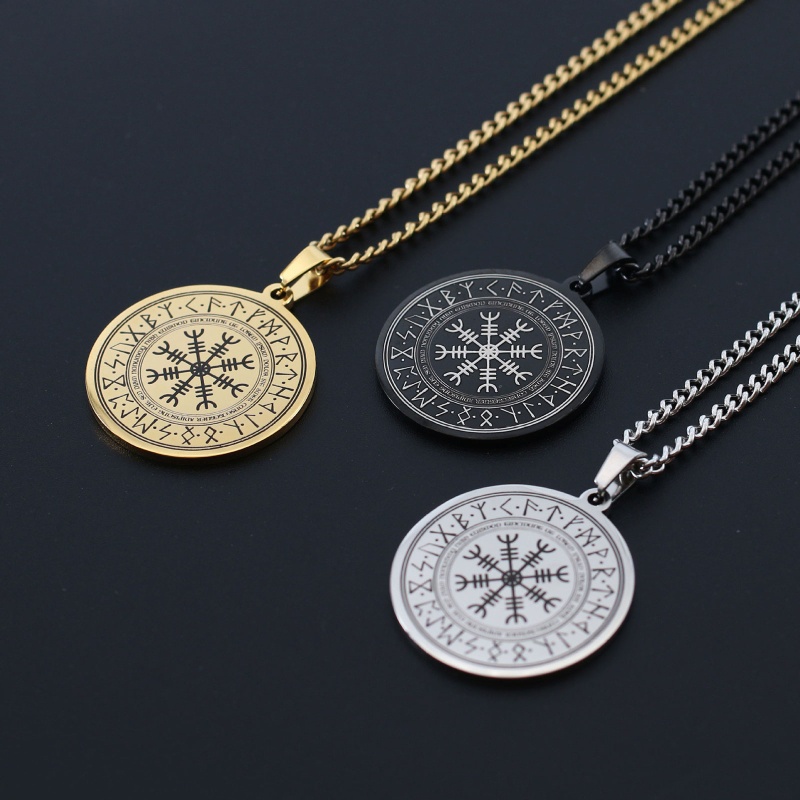 Mary Vòng cổ Bùa Hộ Mệnh Viking Phong Cách Bắc Âu Cho Nam Vegvisir
