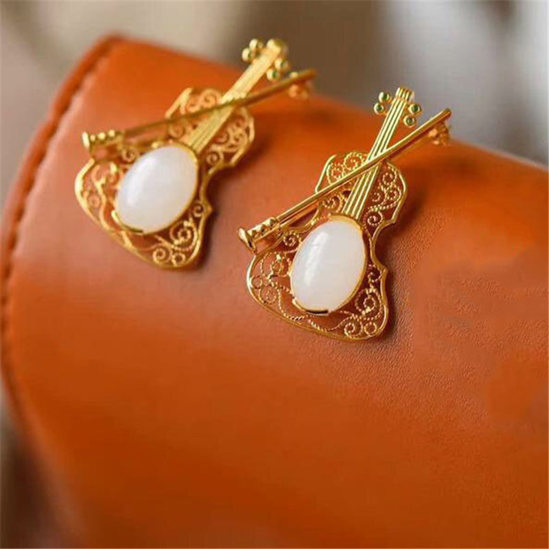 Mới Ngọc Bích Tự Nhiên Mặt Dây Chuyền Vàng Vòng Cổ Trang Sức Nữ