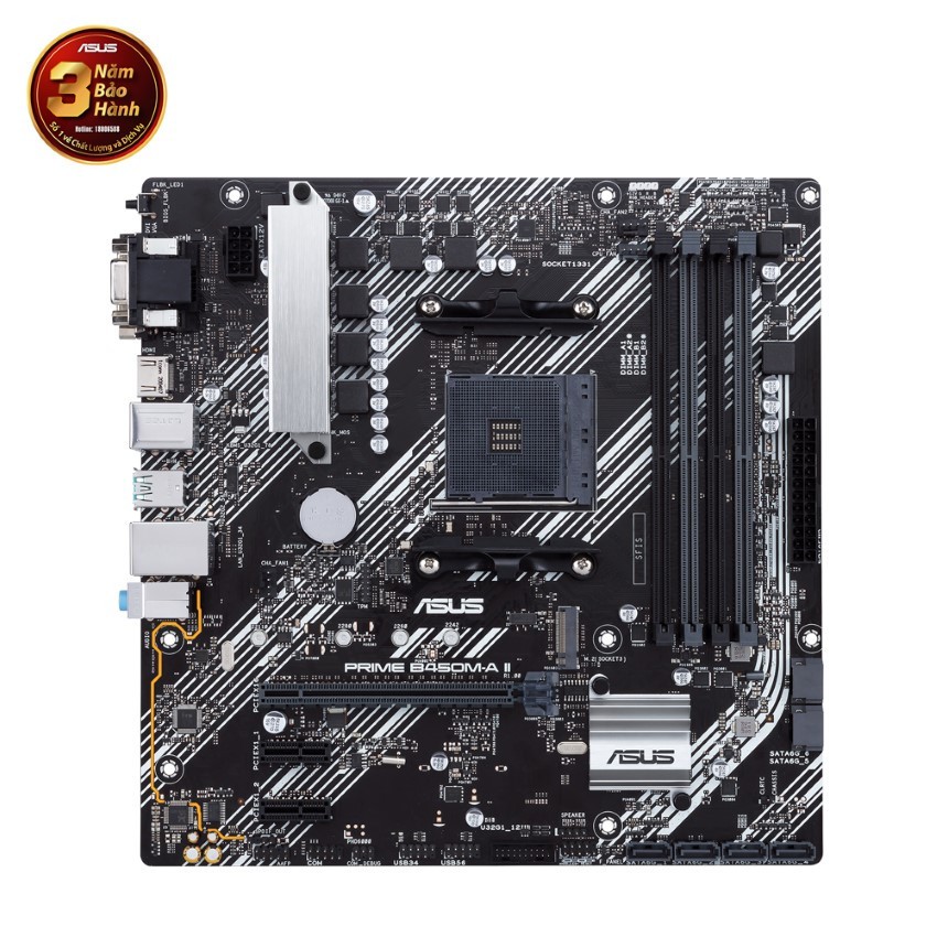 Mainboard ASUS PRIME B450M-A II (AMD B450, Socket AM4, M-ATX, 4 Khe Cắm Ram DDR4), hàng chính hãng, giá tốt