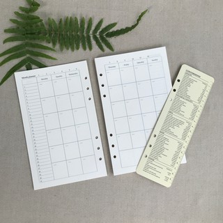 [3 Ngày Xả Kho] Ruột Sổ Còng 130x210mm Loại In Kế Hoạch và Kẻ Hàng Giấy Màu Ngà Vàng 80gsm