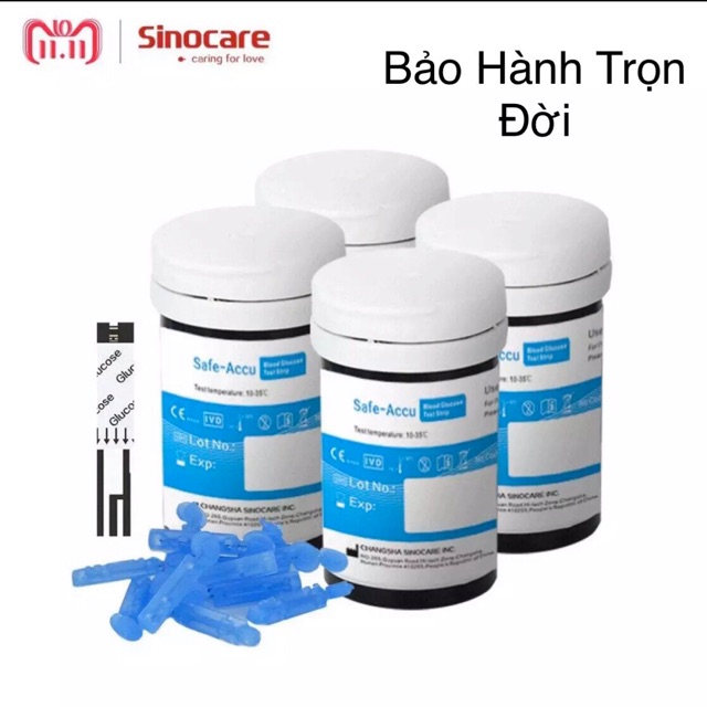 Que thử đường huyết safe Accu sinocare ( Hộp 50 que thử )