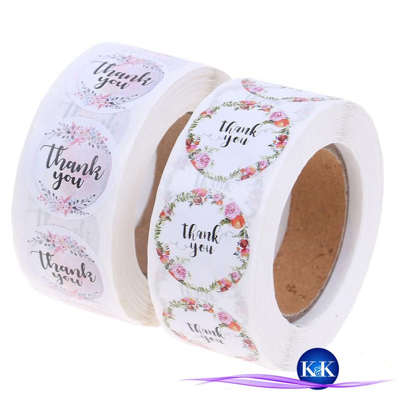❧K&K☙ Set 100 miếng dán in chữ Thank You 25MM