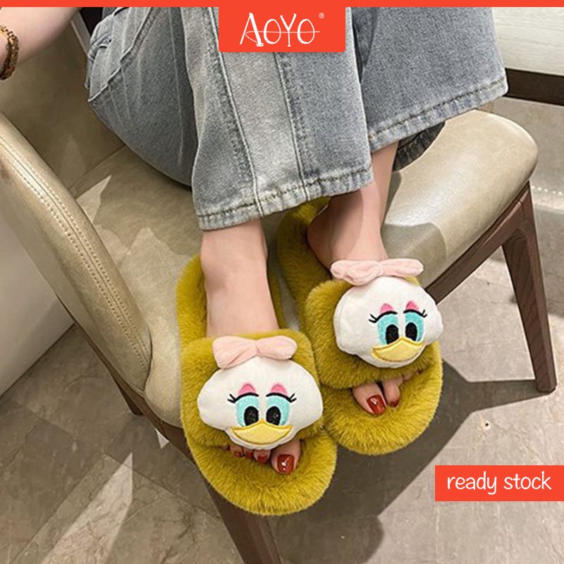 Dép Bông Đi Trong Nhà Giữ Ấm Mùa Thu Đông Phong Cách Hàn Quốc Dễ Thương Dành Cho Nữ