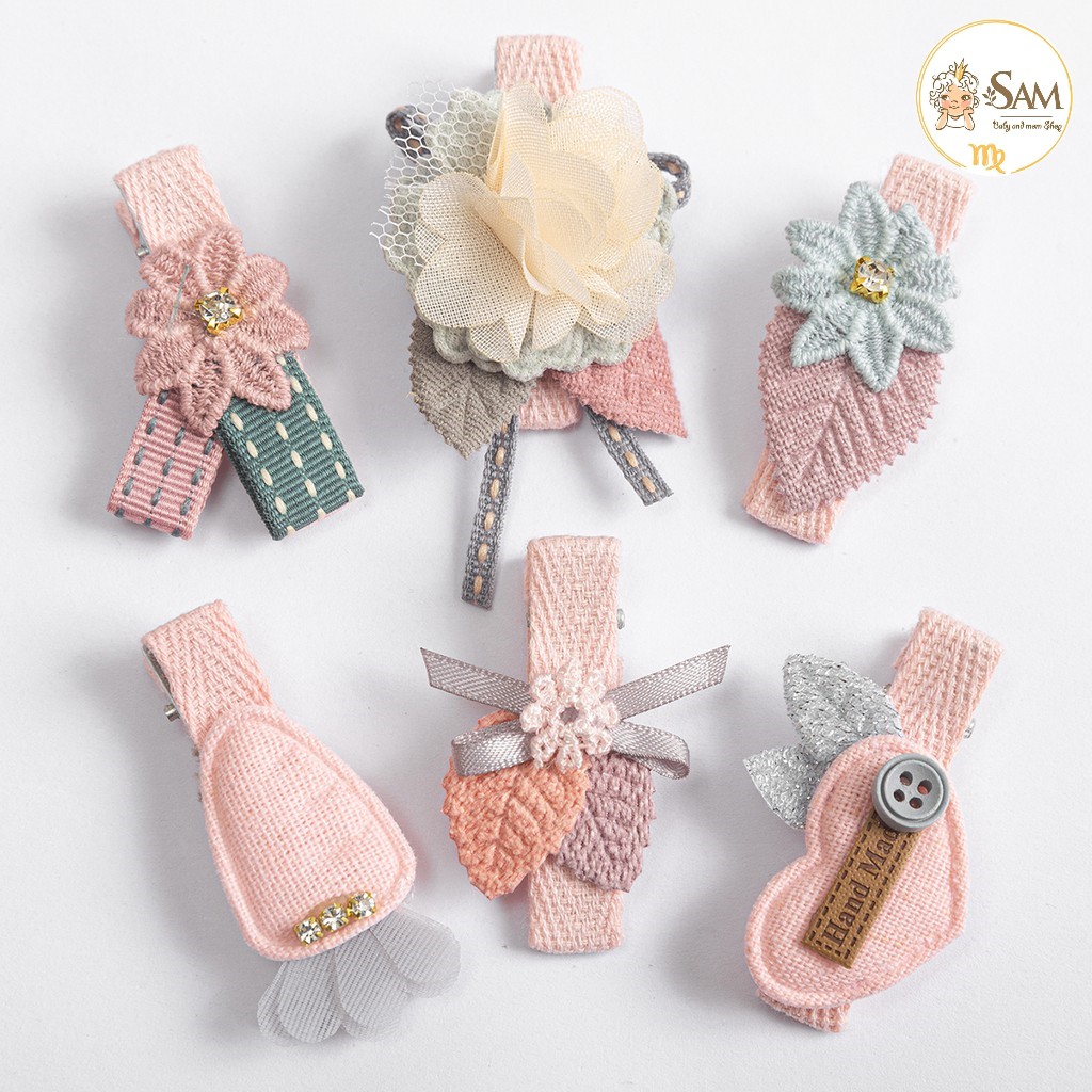 Set 3 Kẹp tóc xinh xắn phong cách Hàn Quốc cho bé yêu Sam Baby Shop