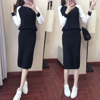Set váy cho con bú, chất len, dáng suông