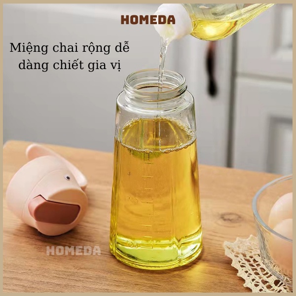 Chai đựng dầu ăn nắp đóng mở tự động khi rót, lọ đựng gia vị thủy tinh, hủ đựng nước mắm nước tương
