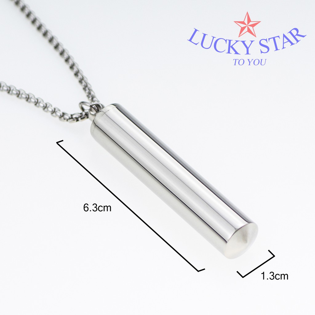 Dây chuyền nam trụ rỗng lớn 6,3cm thời trang độc đáo