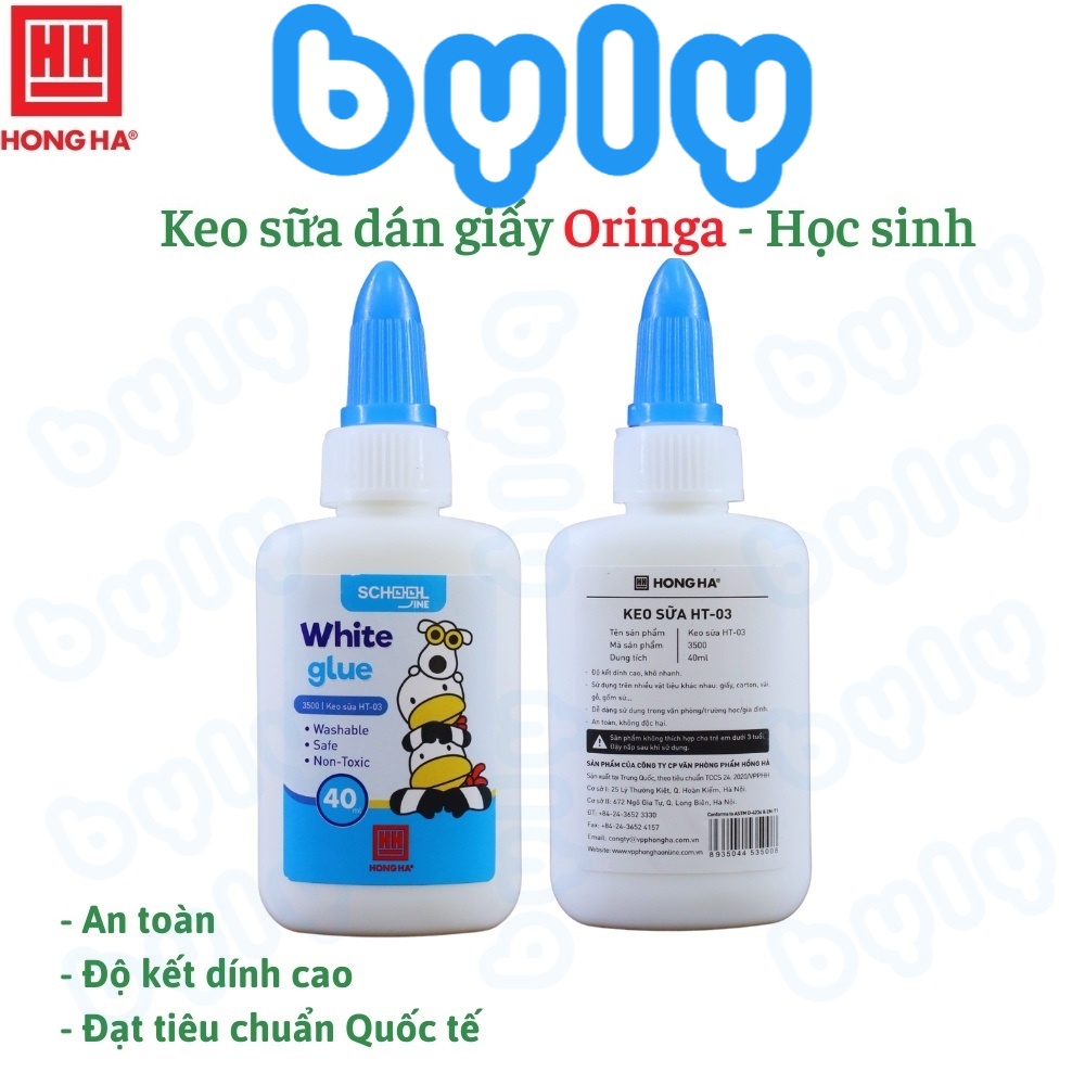 [Ship hỏa tốc] Keo sữa - Keo handmade đa năng 40ml an toàn khô nhanh Hồng Hà HT-03 - ByLy Store