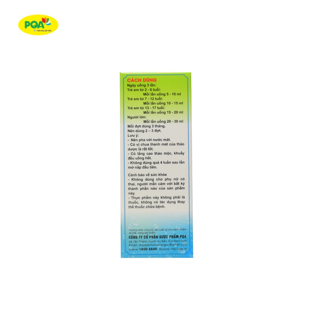 Bổ Thận Thủy PQA Hỗ Trợ Bổ Âm Dưỡng Huyết, Hạn Chế Tiết Mồ Hôi Tay Chân, Mồ Hôi Trộm Hộp 125ml