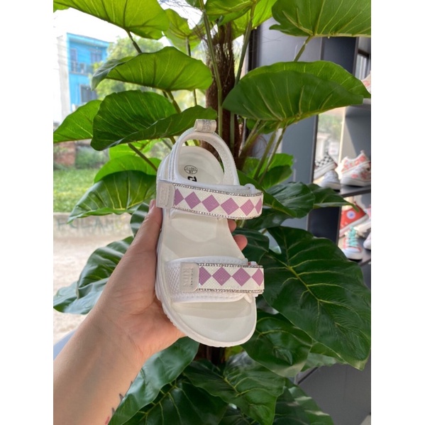 BABAYA Sandal Dép Quai Hậu Bé Gái 2 màu hồng và trắng tím L39158