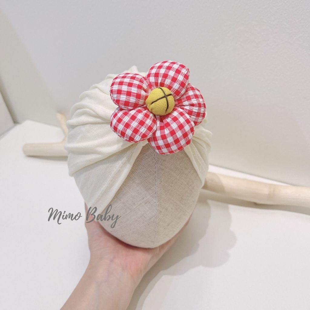Mũ nón turban đính hoa phồng dễ thương cho bé gái 6-24m MTB92 Mimo Baby