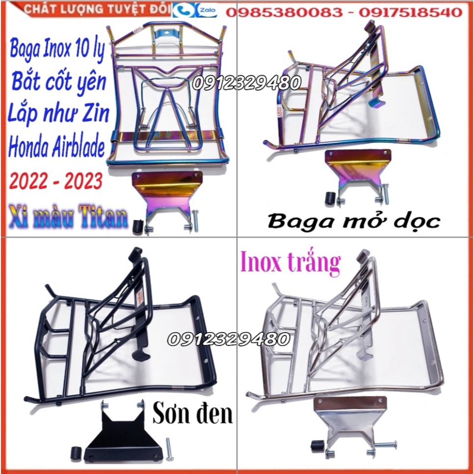 [AB 2022 Mới-AB 2023] Baga Giữa AB 2022 Mới , AB 2023, AB 160cc, AB125cc Mẫu Bắt Yên INOX Dày 10 Ly Ảnh thật Sp