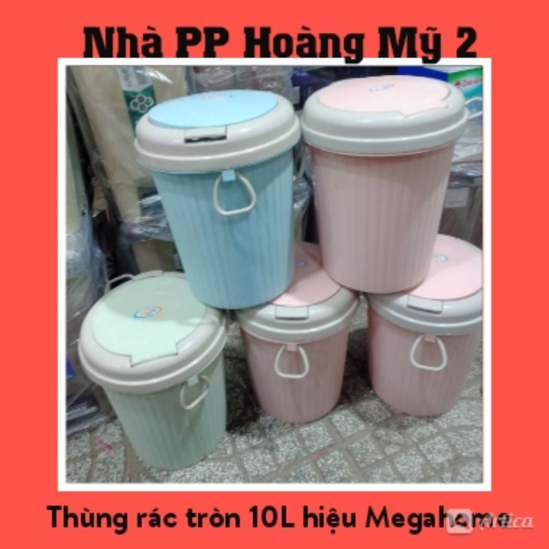 Thùng rác nhựa tròn 10L hiệu Megahome