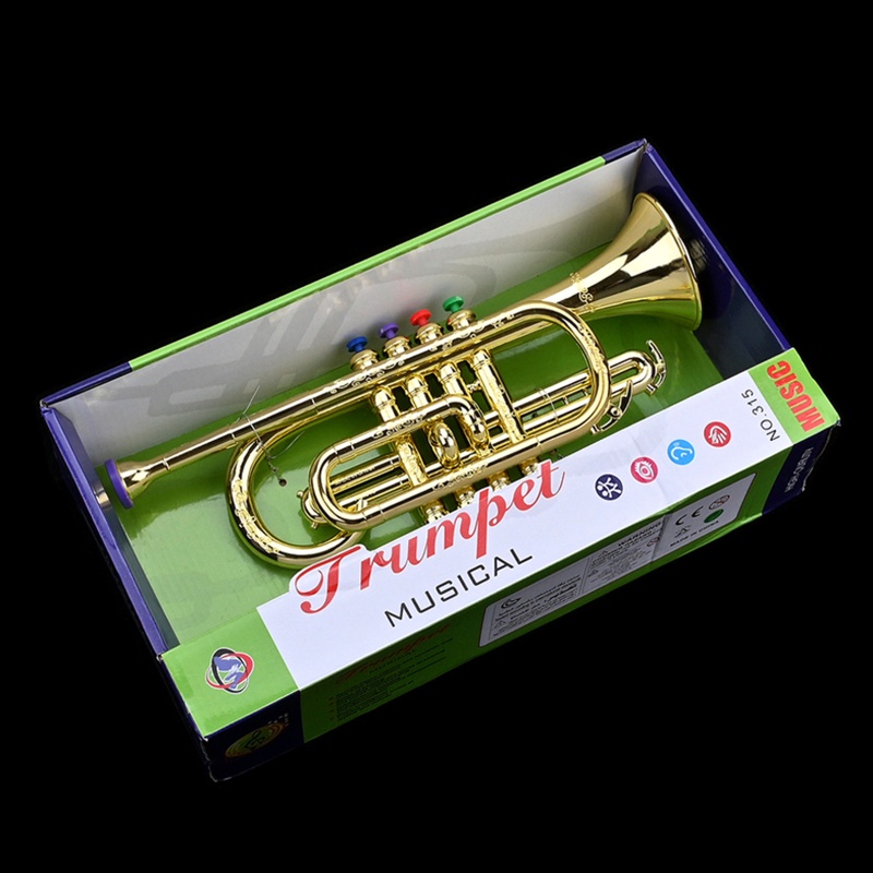 Kèn Trumpet Đồ Chơi Bằng ABS Phủ Vàng Cho Bé Mẫu Giáo