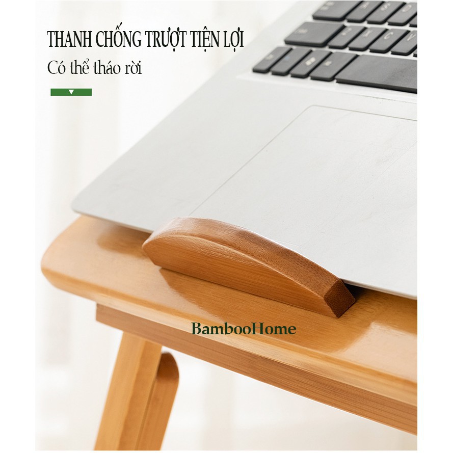Bàn làm việc laptop đa năng gỗ tre gấp gọn | BigBuy360 - bigbuy360.vn
