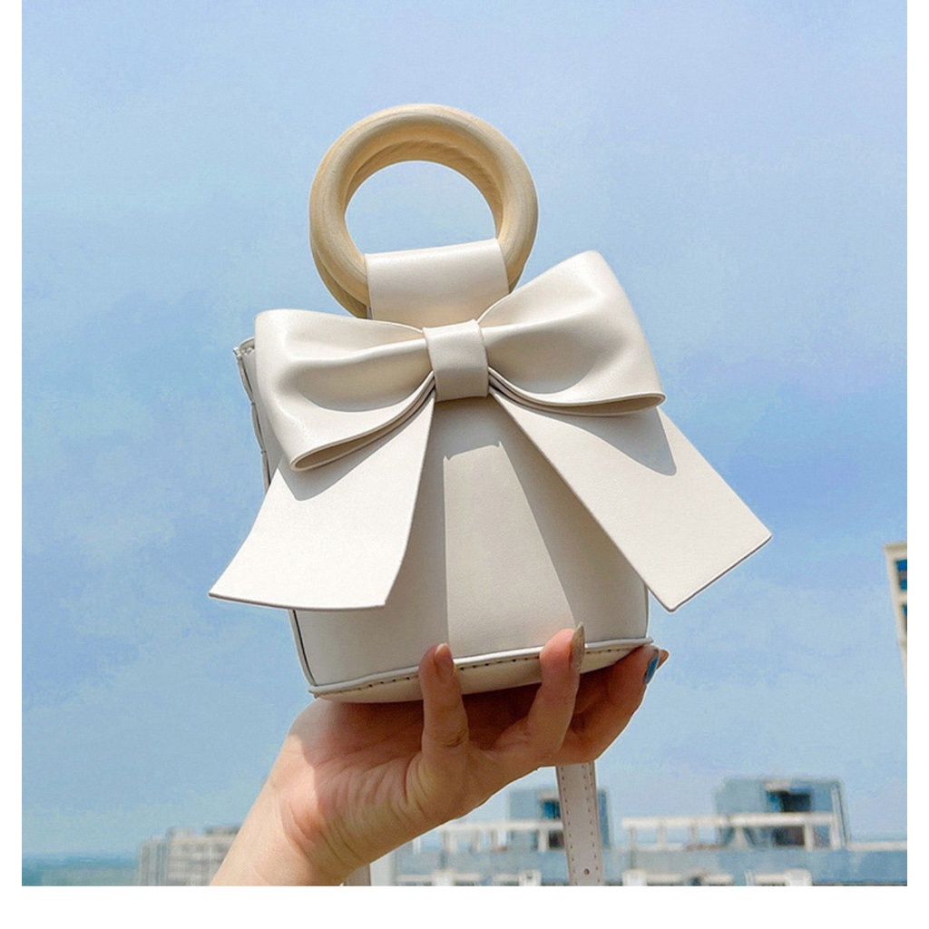 Túi Xách Handmade, Túi Nơ Da PU Quai Xách Tròn ❤️ Quà Tặng Sinh Nhật Bạn Gái Vô Cùng Ý Nghĩa