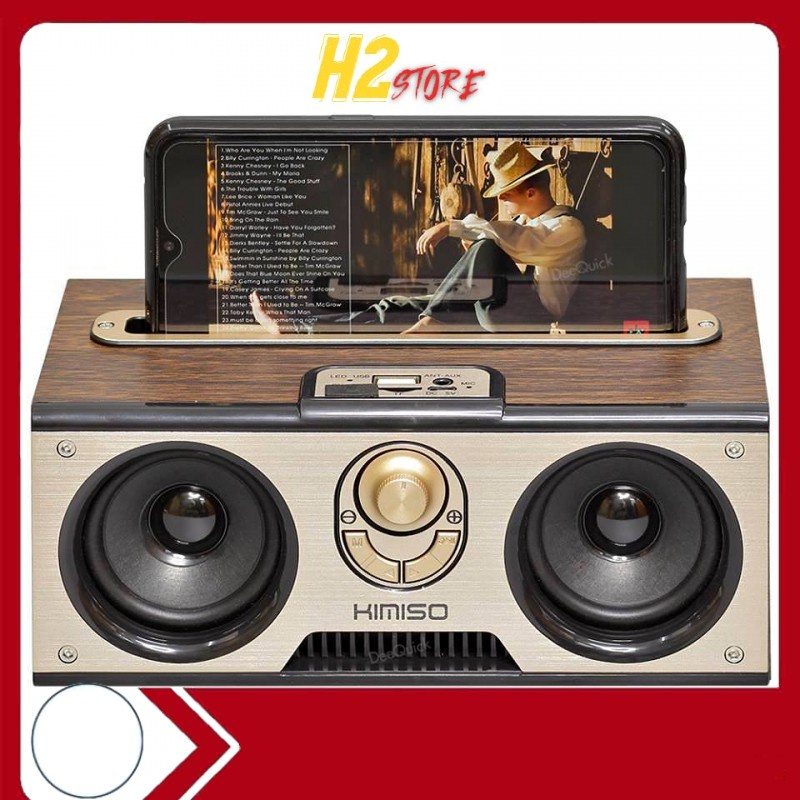 Loa bluetooth Kimiso KM7 cao cấp,âm cực đỉnh, thiết kế cổ điển giả vân gỗ ,pin trâu, bảo hành lỗi 1 đổi 1 trong 3 tháng