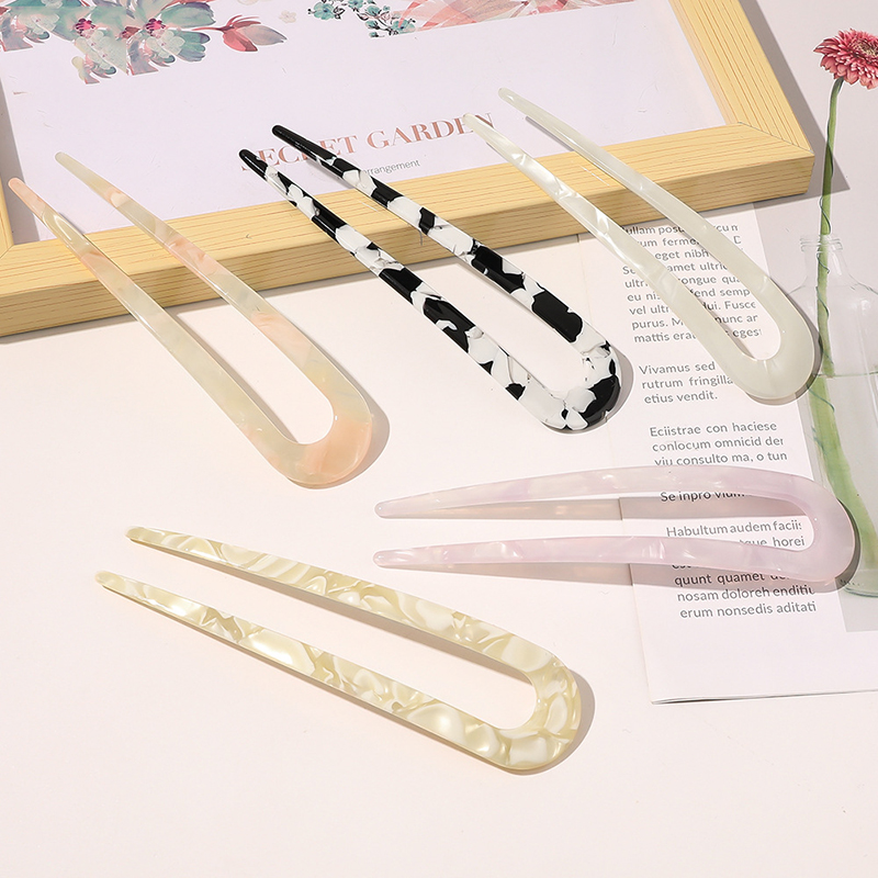 Trâm Cài Tóc Hình Chữ U Họa Tiết Da Báo Cho Nữ