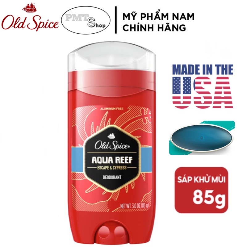 Lăn Sáp khử mùi nam Old Spice Aqua Reef Escape &amp; Cypress 85g (sáp xanh)