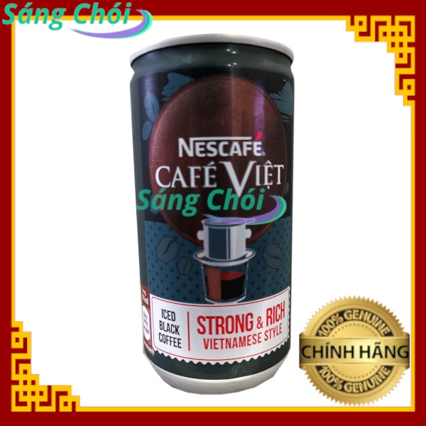 6 Lon [6 x 170ml] Cà Phê Đen Đá Việt Nam NESCAFÉ Café Việt Cà Phê Uống Liền - Nestlé Nescafe Nestle - Sáng Chói