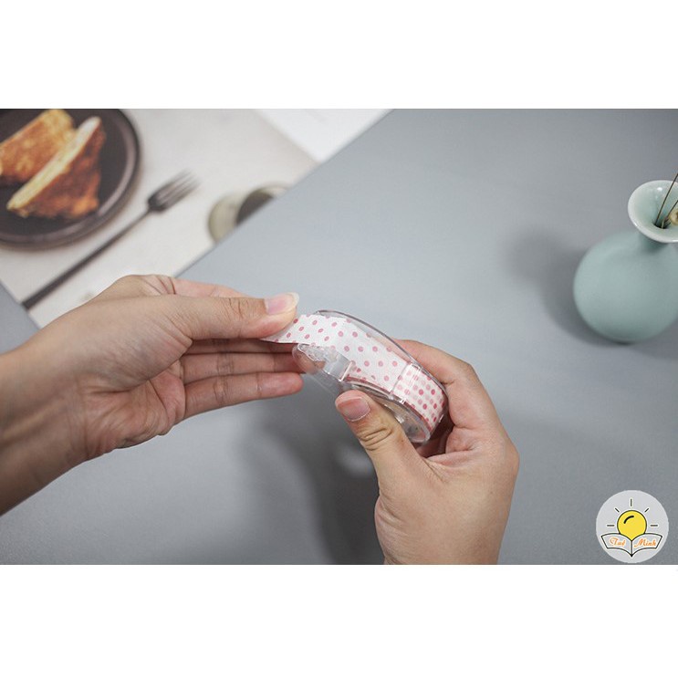 Dụng cụ cắt washi tape trong suốt kèm lưỡi dao trong suốt cỡ nhỏ C03