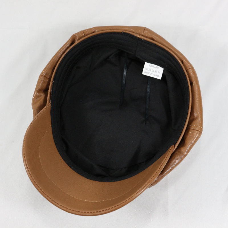 Mũ beret nữ thời trang da Pu vòng đầu 60Cm có dây rút bên trong nón 3 màu