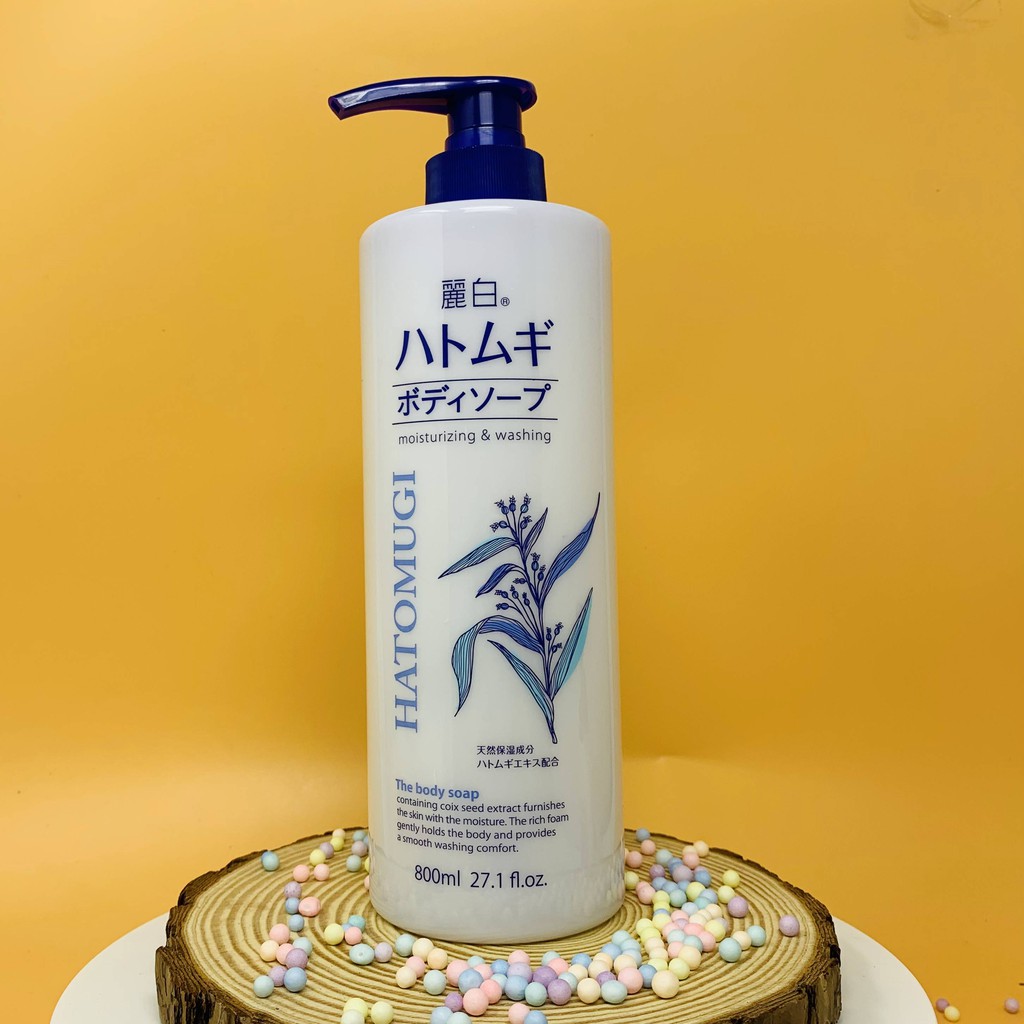Sữa tắm Hatomugi 800ml dưỡng ẩm trắng da chiết xuất hạt ý dĩ hàng Nhật nội địa