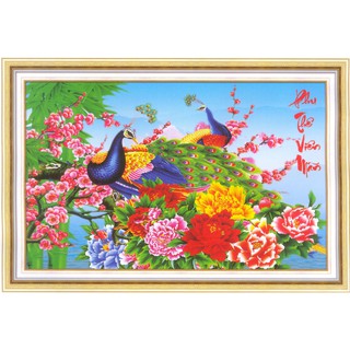Tranh Thêu Chữ Thập 3D Phu Thê Viên Mãn 223030 (KHÁCH TỰ THÊU) KT:59X40CM