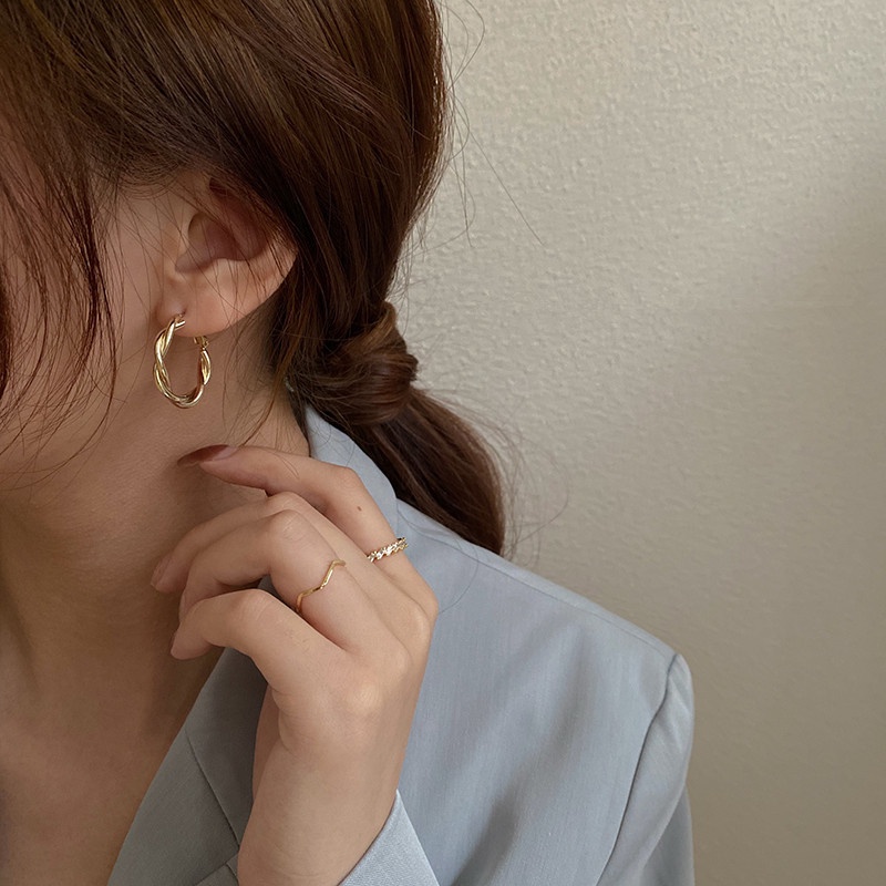 We Flower Khuyên tai vòng xoắn phong cách Hàn Quốc thời trang cho nữ