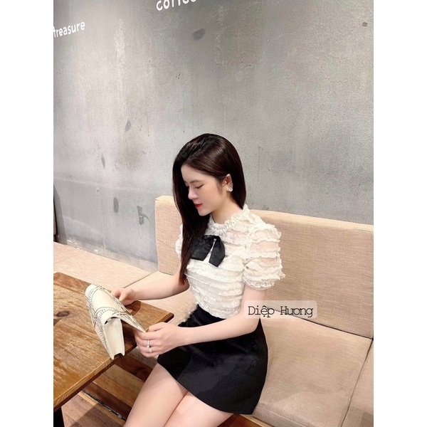 Set áo ren chân váy ôm